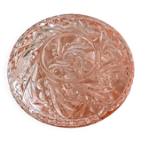 EMPTY POCKETS, small pink glass jewelry box, double bowl