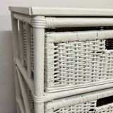 Vintage rattan storage unit, 3 drawers
