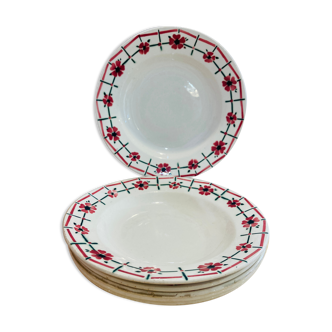 X5 hollow plates with flowers rose-monique-ceranord-france-vintage-retro