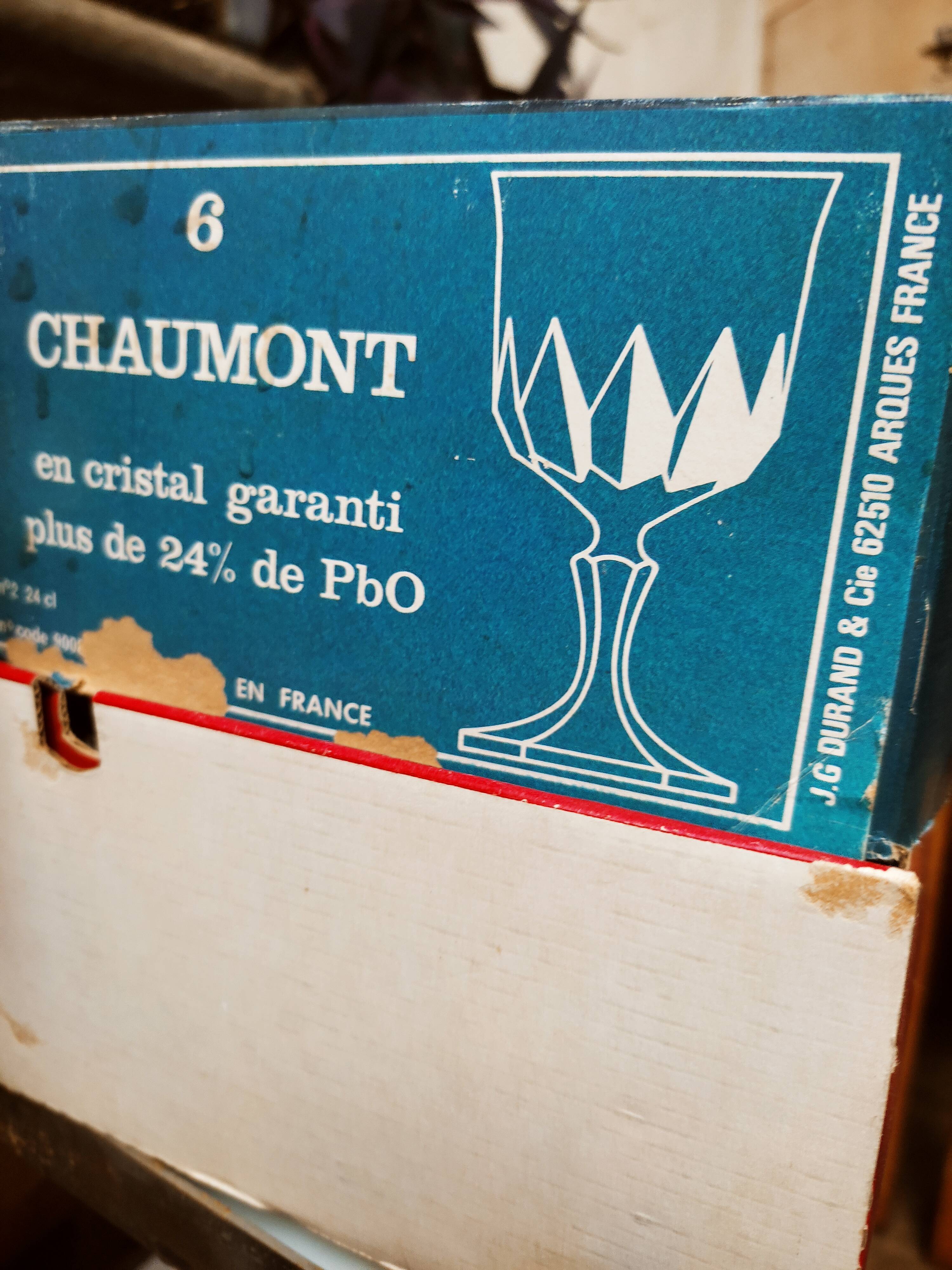 12 crystal water glasses Chaumont model