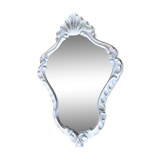 Golden art deco mirror and white patinated 30x45cm