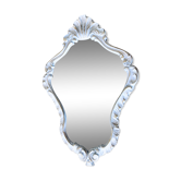 Miroir art déco doré et patiné blanc 30x45cm