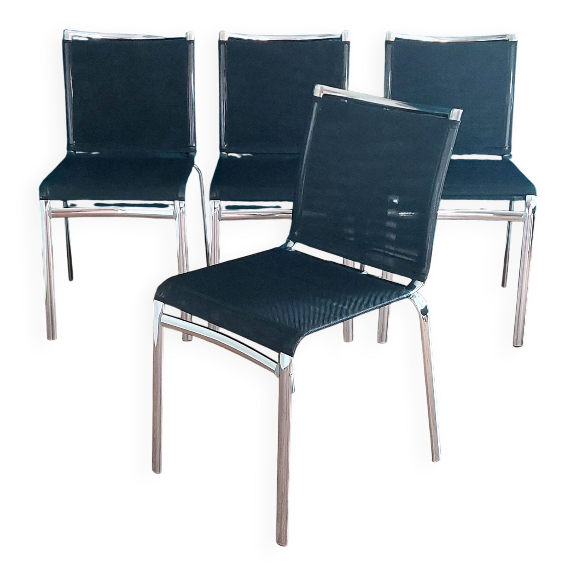 Set of 4 Net Dining Chairs by Daniele Molteni for Bontempi, 1990's