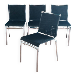 Ensemble 4 chaises salle à manger Net par Daniele Molteni pour Bontempi, années 1990.