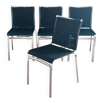 Set of 4 Net Dining Chairs by Daniele Molteni for Bontempi, 1990's