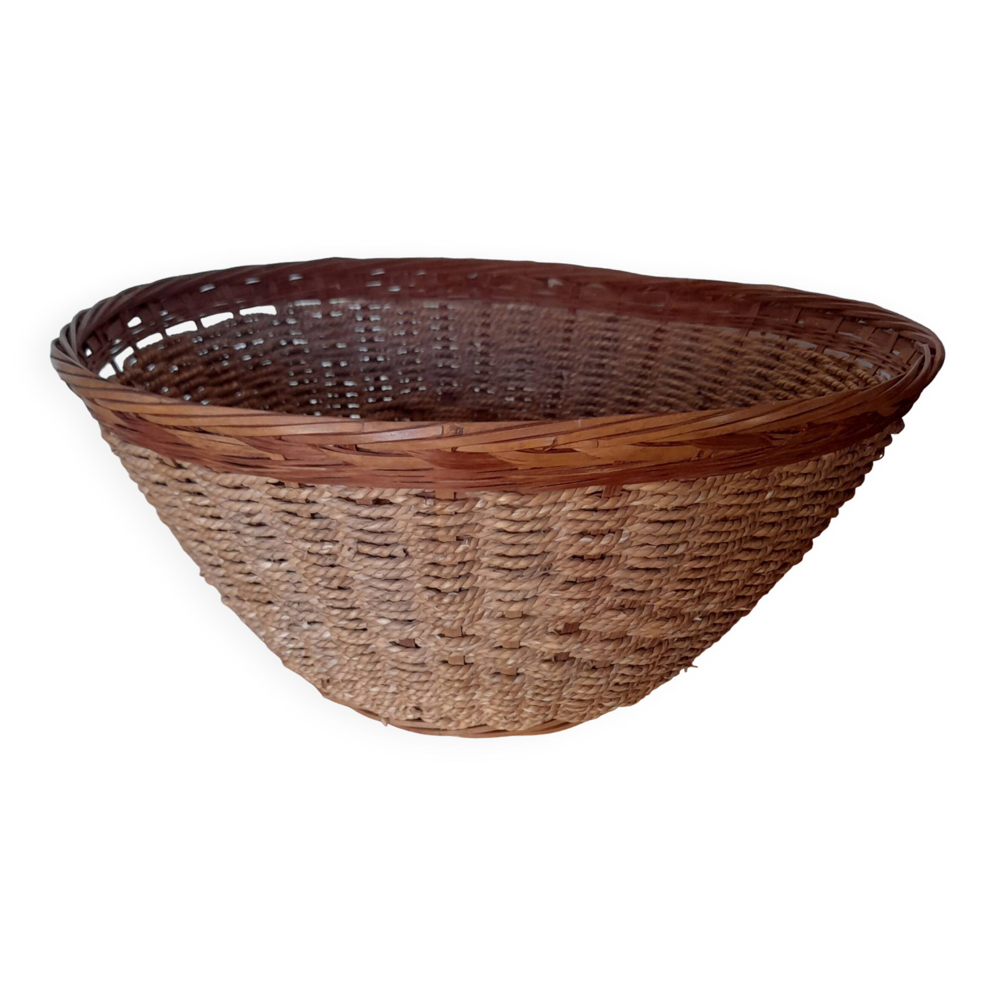 Grande corbeille en corde et osier