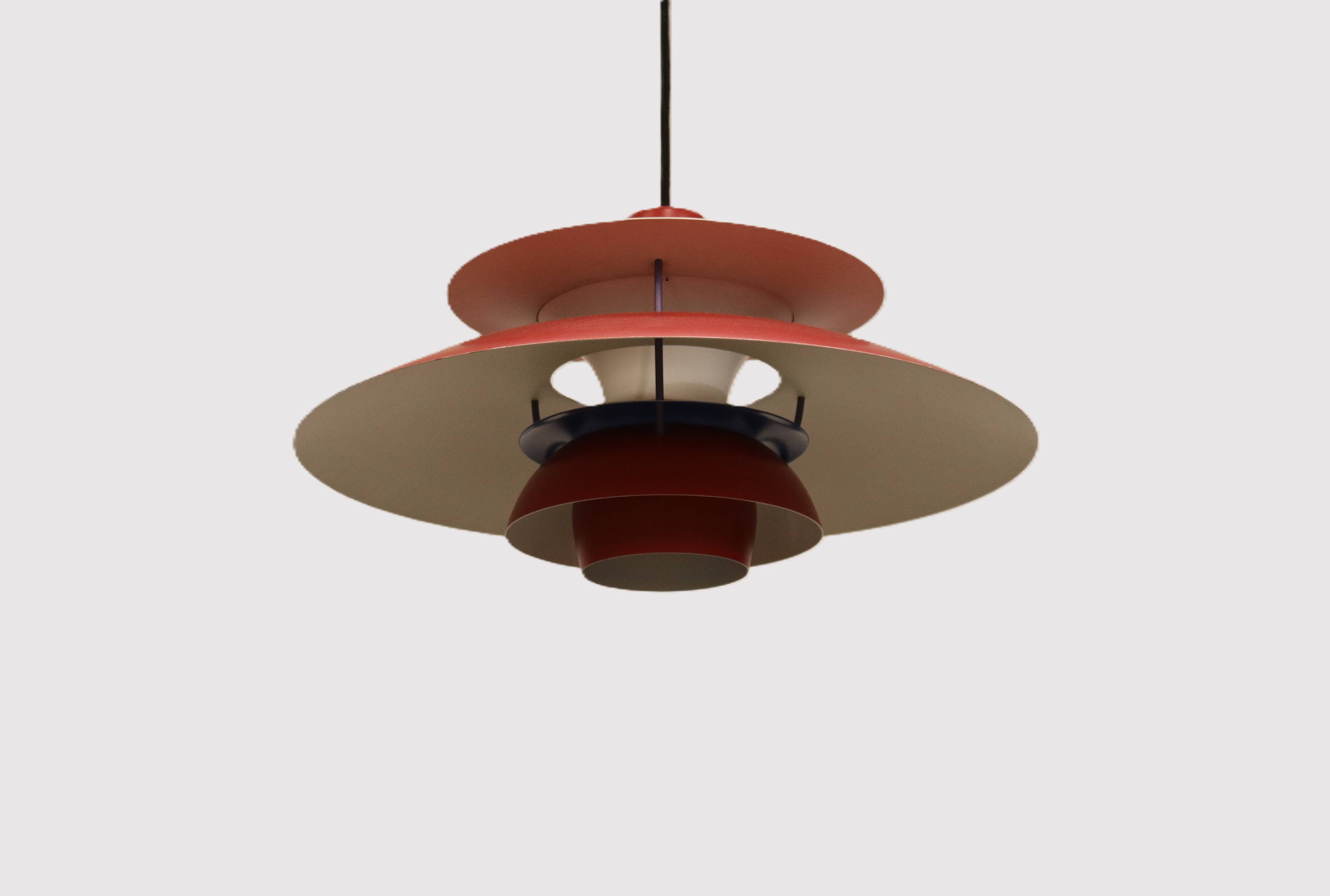 The genuine Danish item - PH5 pendant - original red colour - Louis Poulsen -