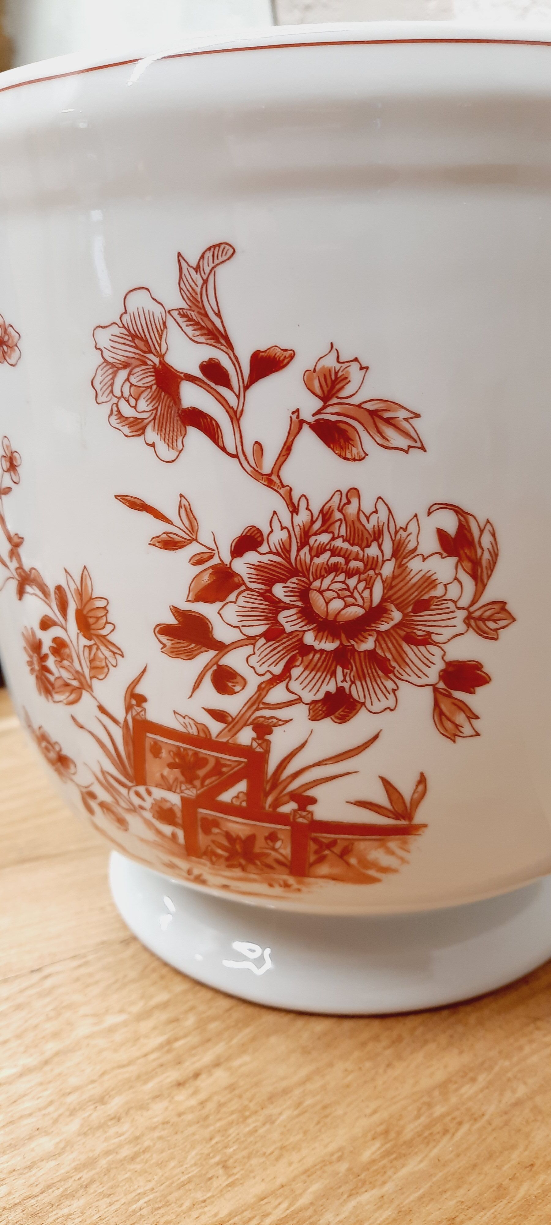 Pot cover Vista Alegre peonies