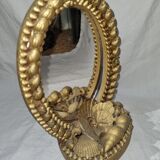 Miroir de table, coquillages dorés de 1970