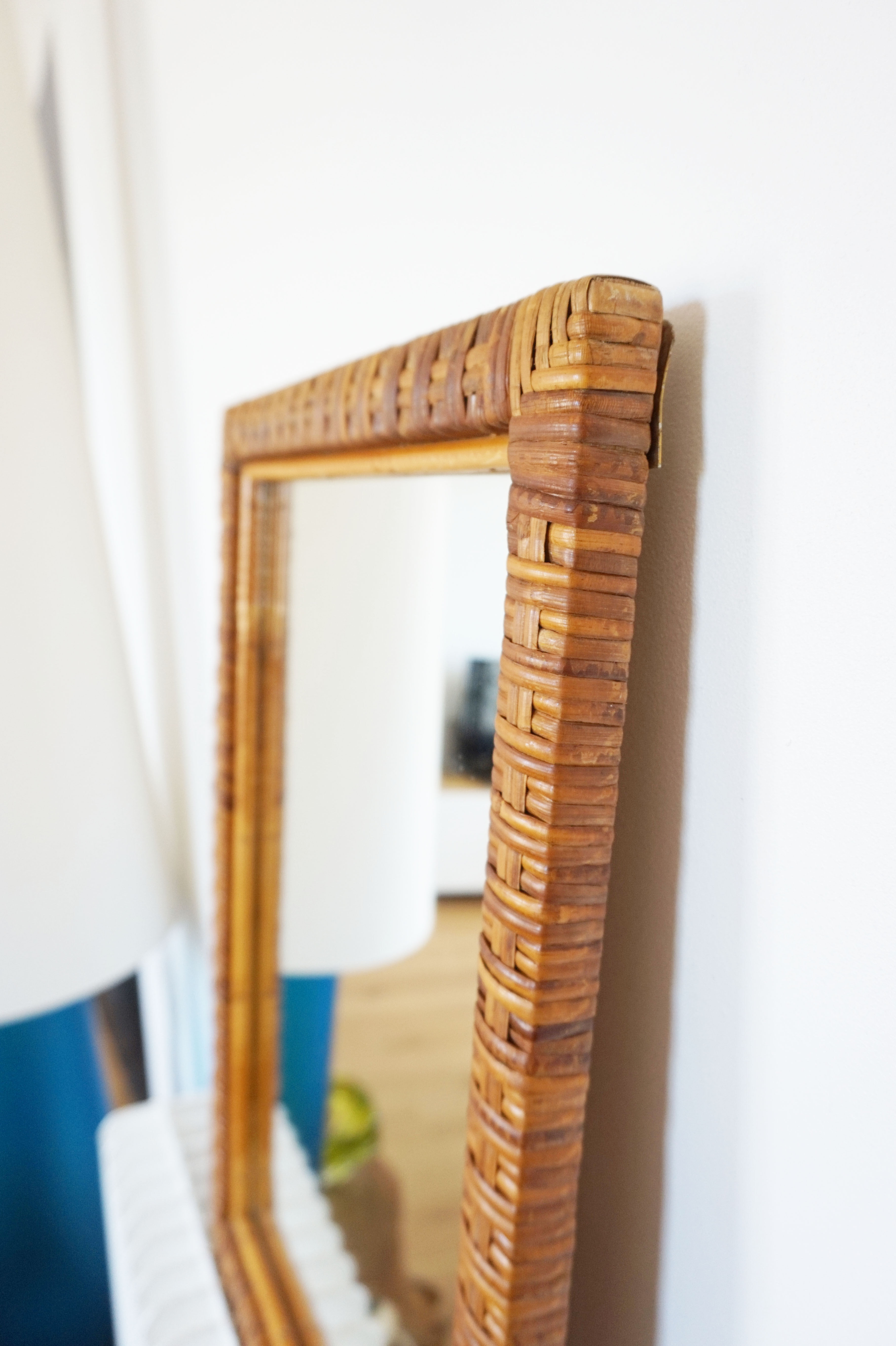 Vintage rattan mirror