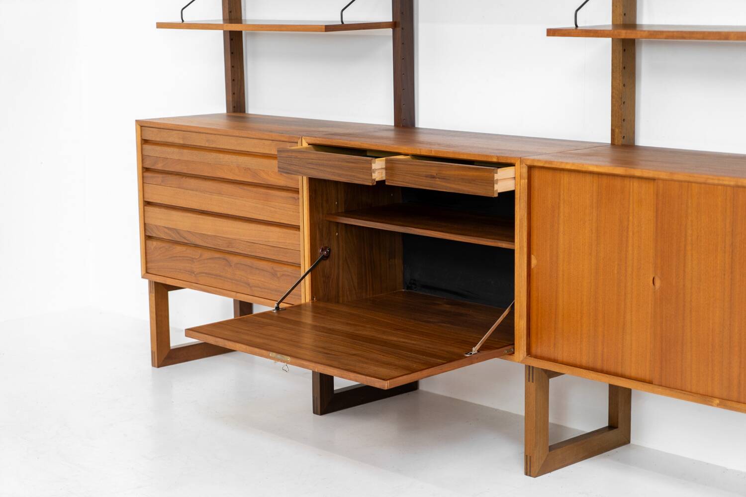Free standing wall unit by Poul Cadovius for Cado (Denmark, 1960s).