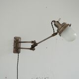 Industrial Adjustable Metal and Glass French Wall Light