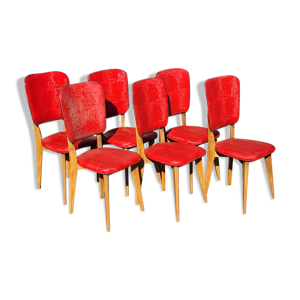6 chaises vintage 1960 - bois