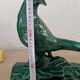 Grand Faisan en céramique émaillée vert émeraude Art Déco – 43 cm