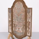 Embossed leather fire place screen 1950s italy