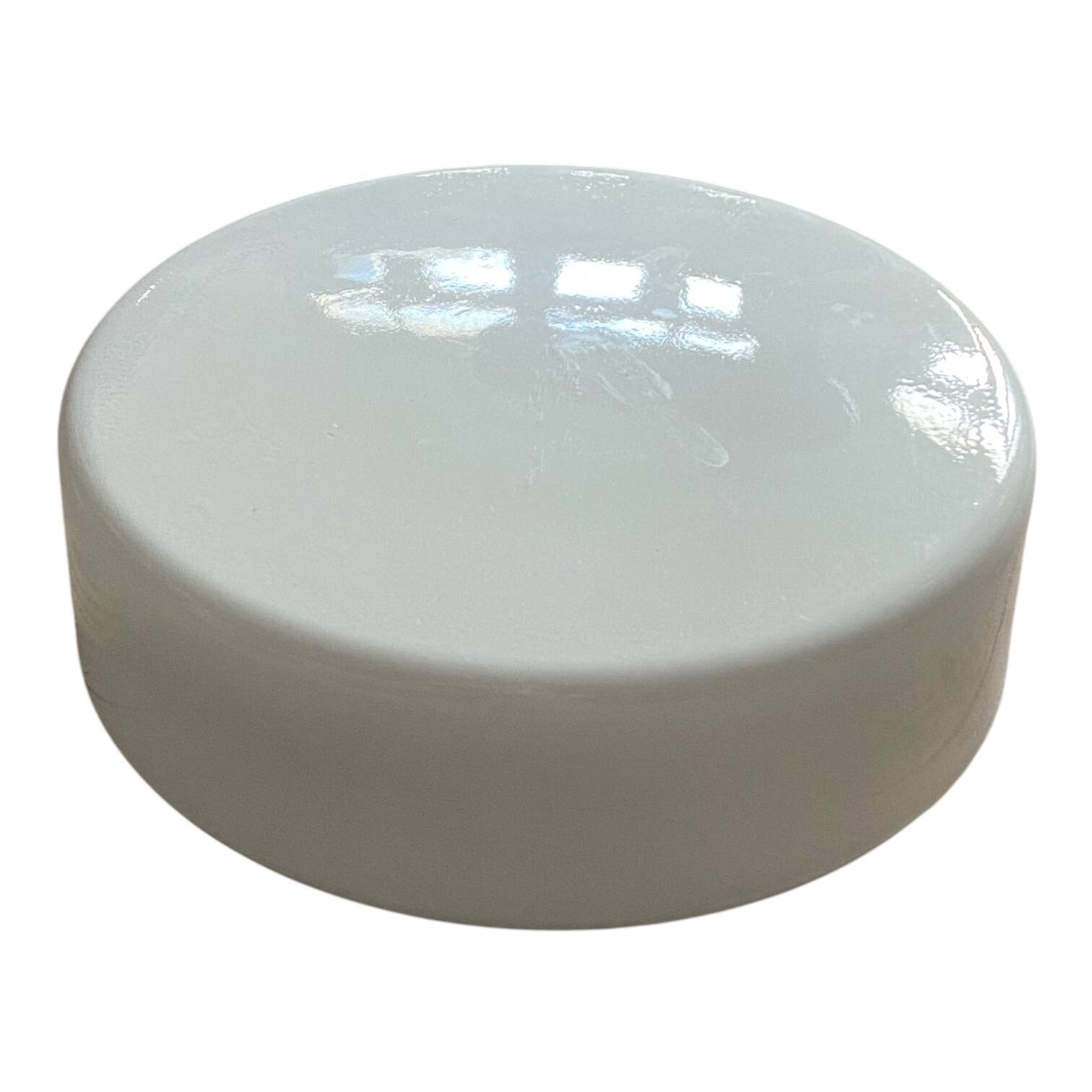 Large wall lamp with white opaline glass, vintage ceiling light, 26 cm.