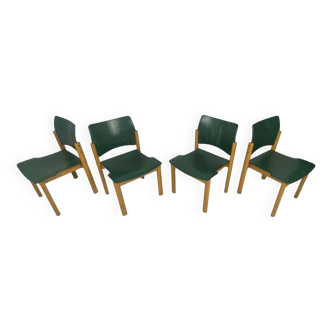 Lot de 4 chaises Kusch+Co Concetto vert foncé