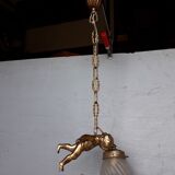 Hanging chandelier / bronze angel dore ep 1940/50
