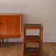 Brown rattan and canework side table, 1970