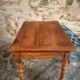 French vintage side table in cherry wood with a drawer.