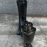 Vallauris Black Ceramic Candle Holder from the 50s