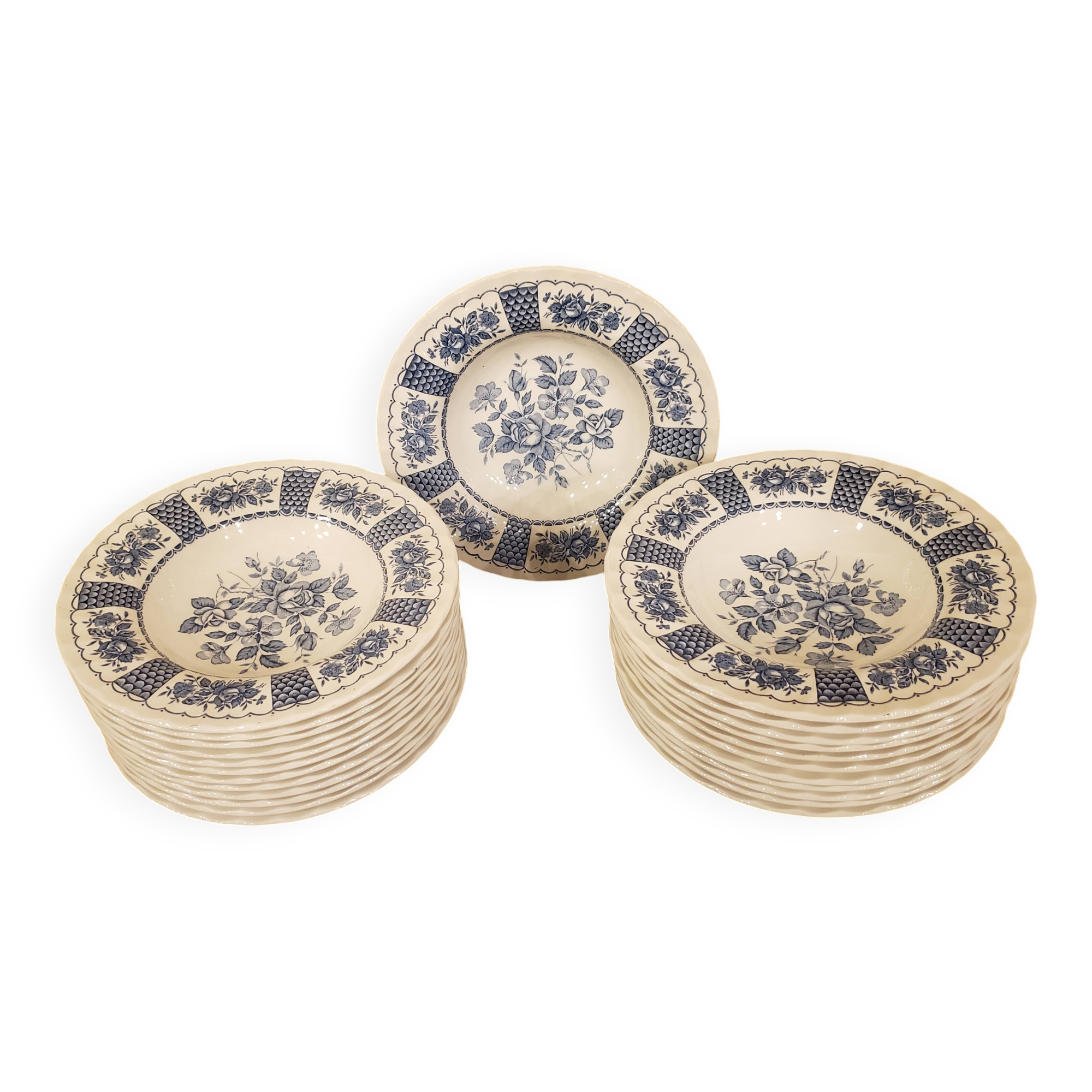 4 Melody Myott Ironstone soup plates 1982