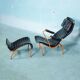 Design lounge armchair & ottoman 70s Bruno Mathsson Pernilla