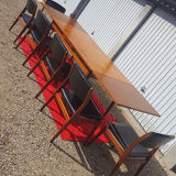 Scandinavian table in teak, built-in extensions, 1960