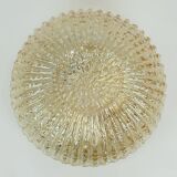 limburg CEILING LIGHT model A668 2982 amber glass structured glass 1970s