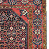 Traditional persian rug antique blue red handwoven wool carpet area rug- 145x202cm