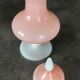 Old bonbonnière in opaline glass pink and white p. schneider 28 cm