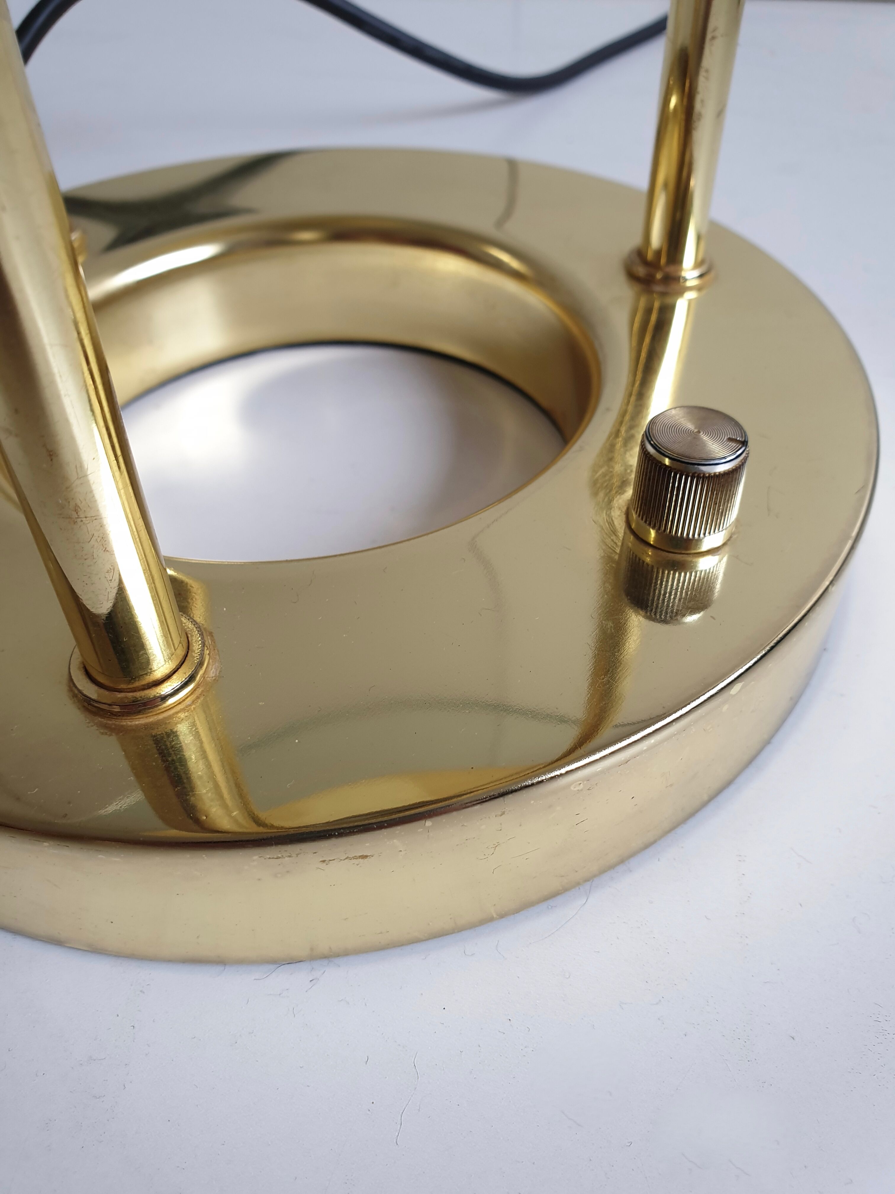 Vintage Brass 'Saturn' desk lamp by R. Sonneman for George Kovacs, c.1980