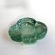 Vintage thick green glass aperitif bowl in the shape of a clover