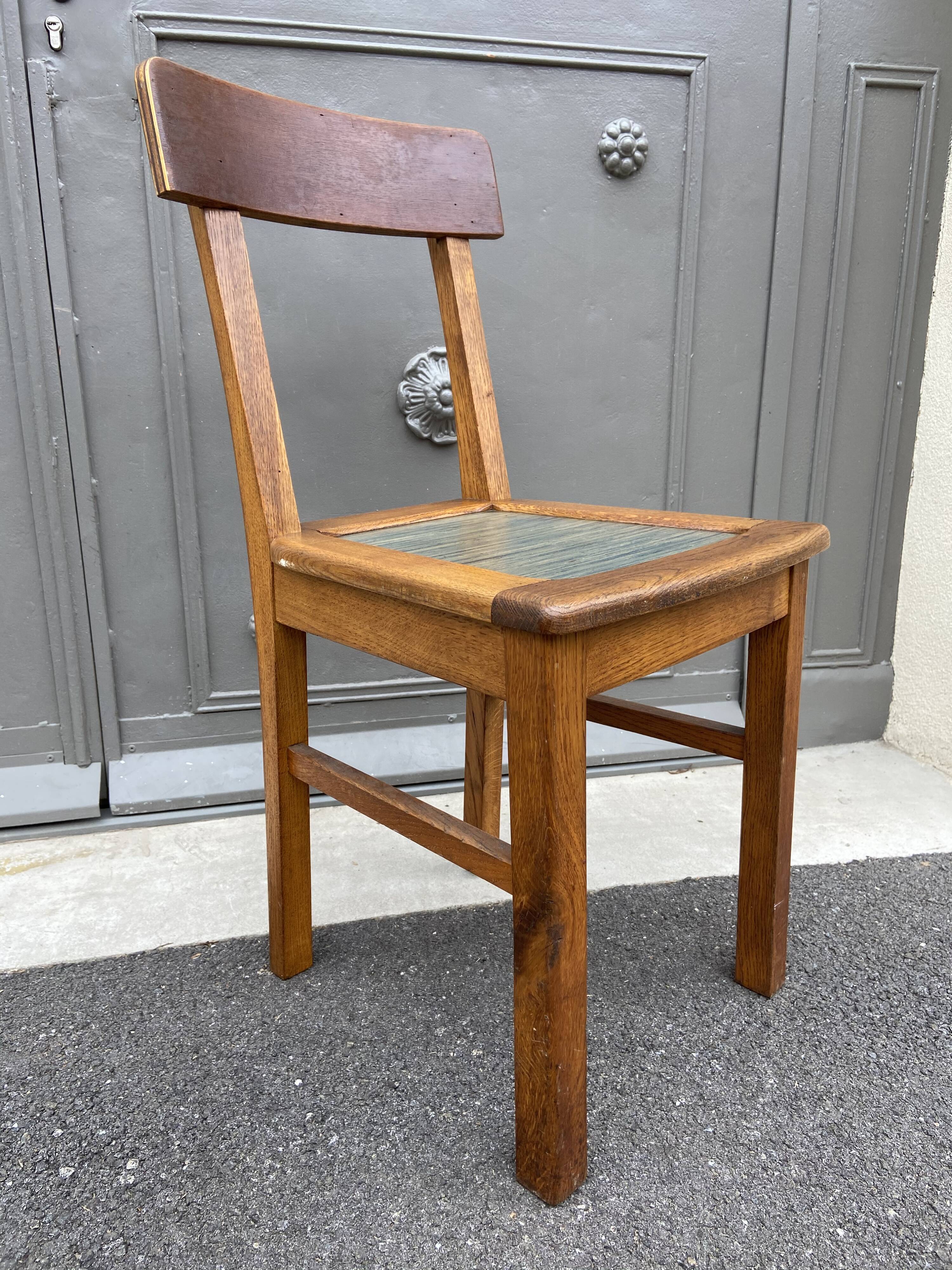 4 chairs wood 1950