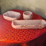 ensemble de 3 pate de verre rose 1920 signé lorrain 23x13 bon etat