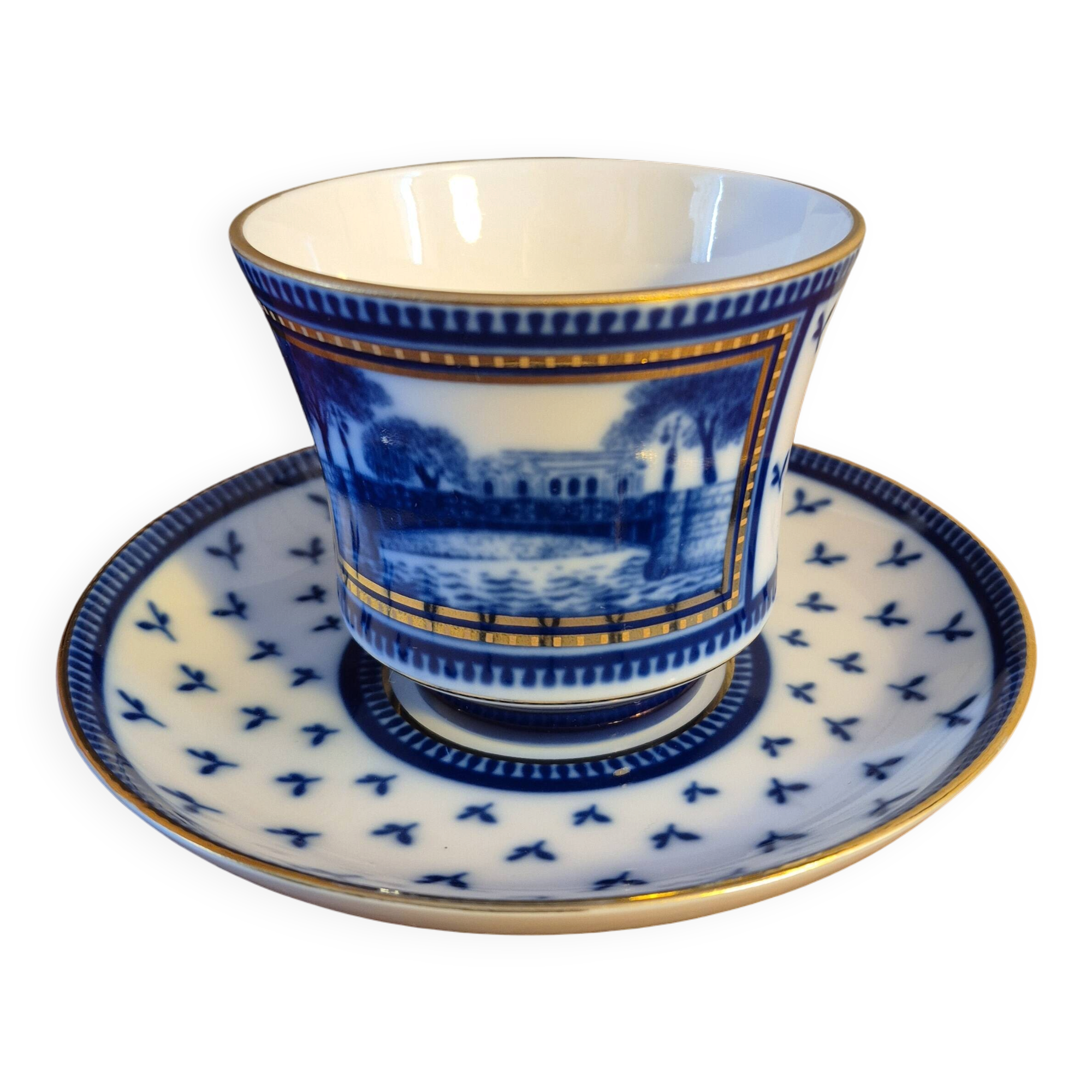 Cobalt blue tea cup Lomonosov LFZ