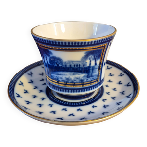 tasse à thé bleu cobalt