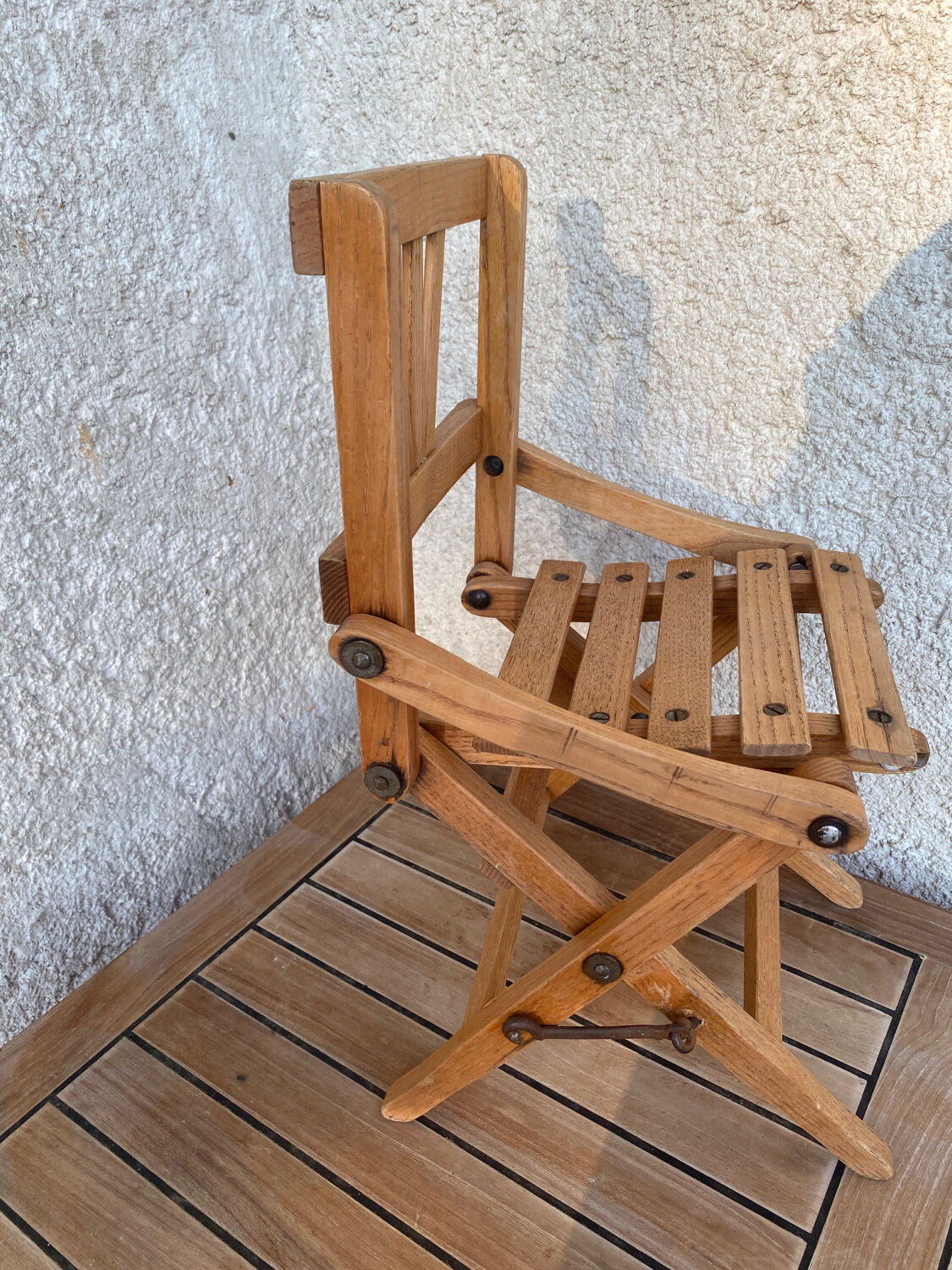 Folding wooden chair for doll