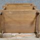 Natural wood display shelf with three tiers