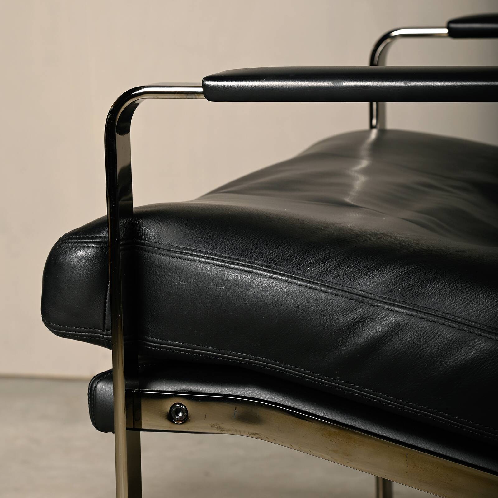 Preben Fabricius Black Leather Lounge Chairs Model 710, Walter Knoll