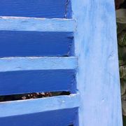 Petit volet  L75xH101cm bleu à persiennes