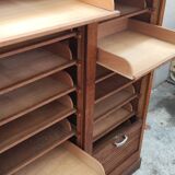 old double filing cabinet with curtains in oak professional furniture