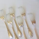 6 punched silver metal forks 2106224