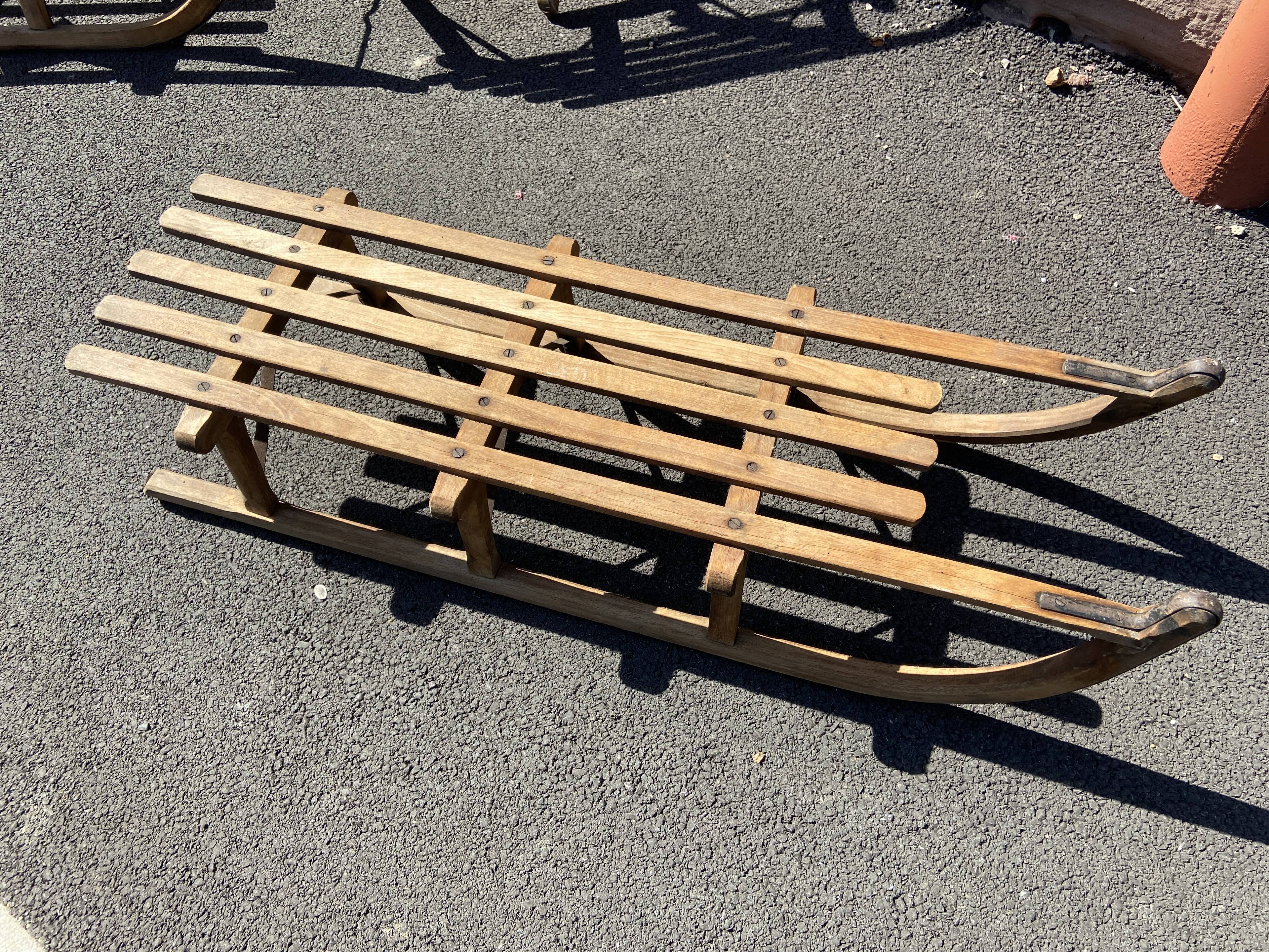 Sled large old alsace sleigh christmas decoration