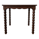 Antique beaded wood side table