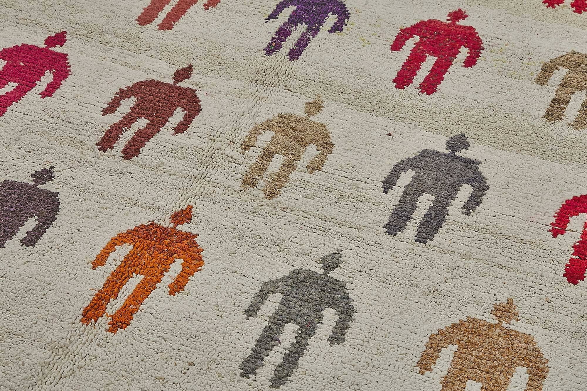 Tapis boho recyclé turc fait main 200 cm x 295 cm