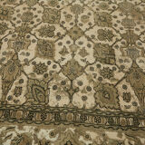 Hand-knotted anatolian antique 1970s 270 cm x 320 cm beige wool carpet