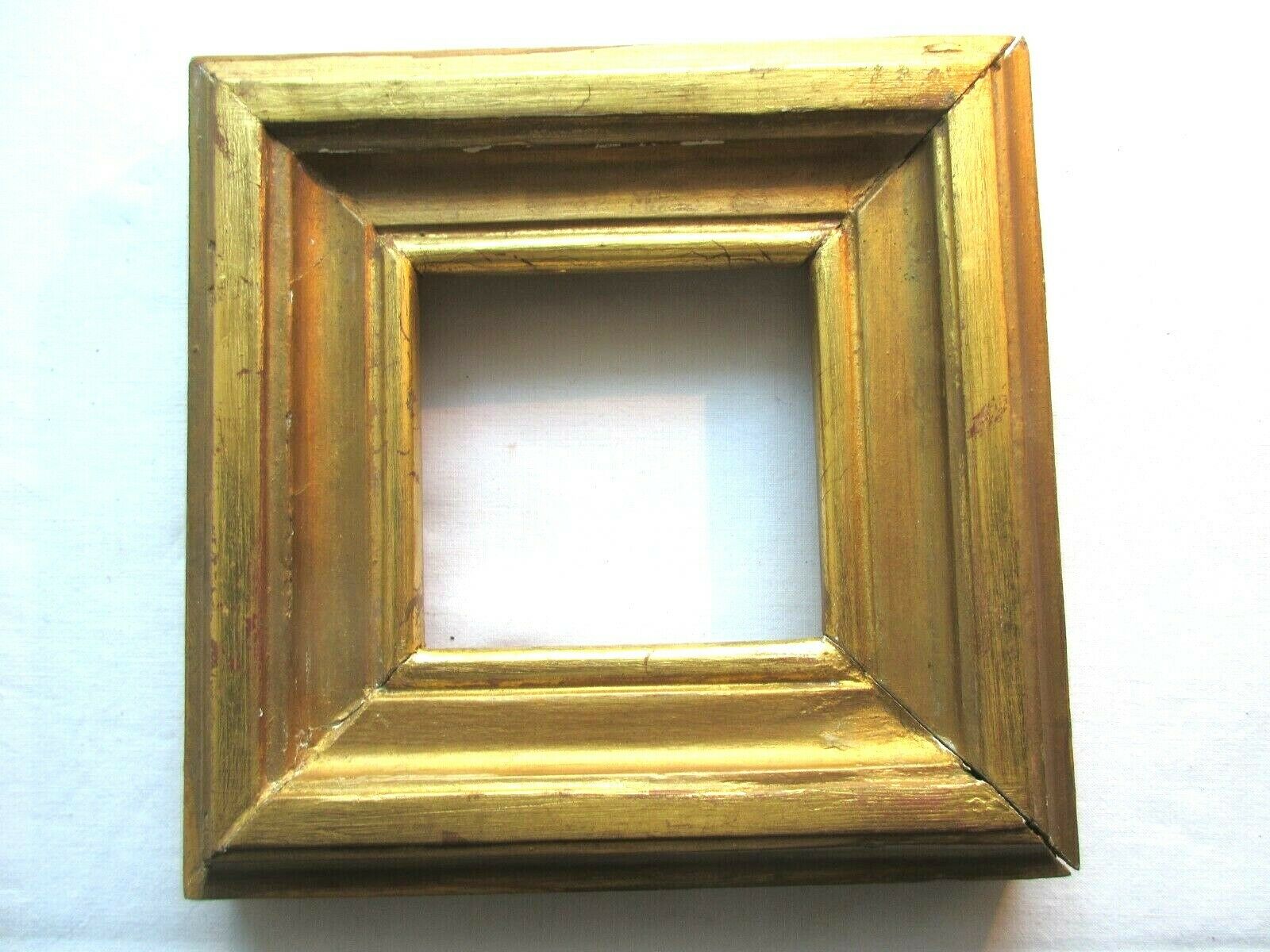 late 19th century square frame, small carved wood frame, gilded with gold leaf