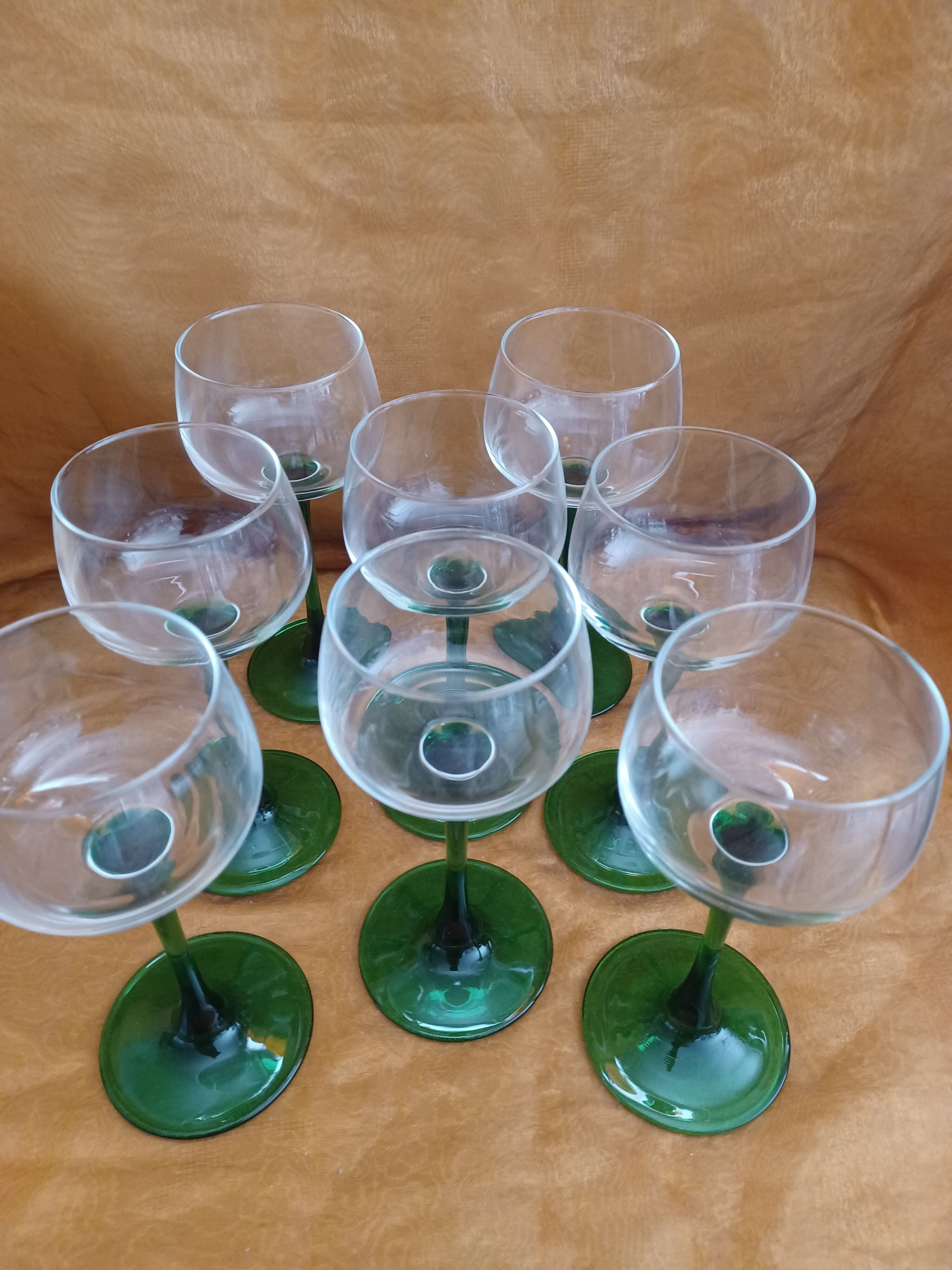 8 Alsatian white wine glasses