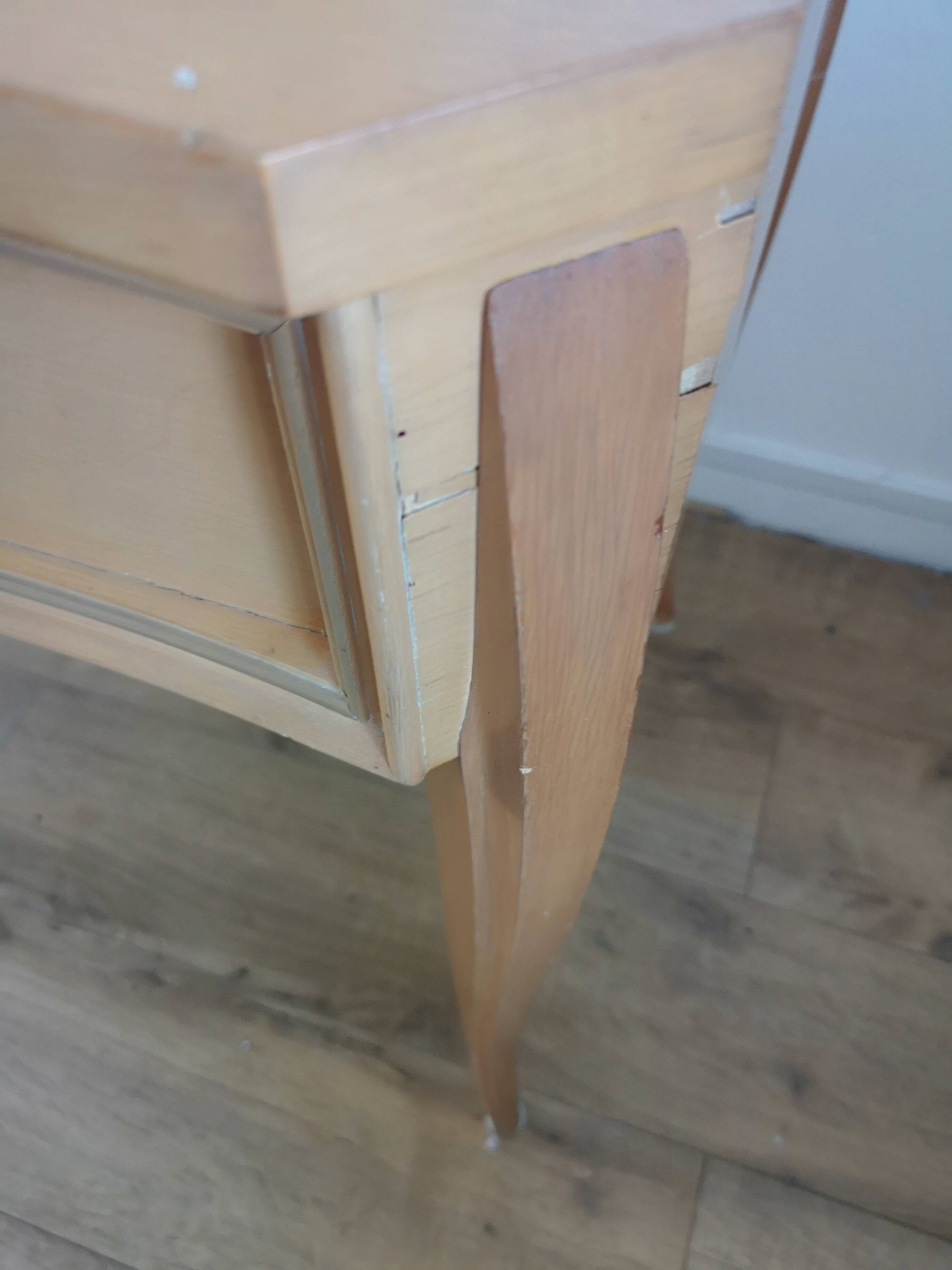 Original 1950s dressing table in light veneer wood